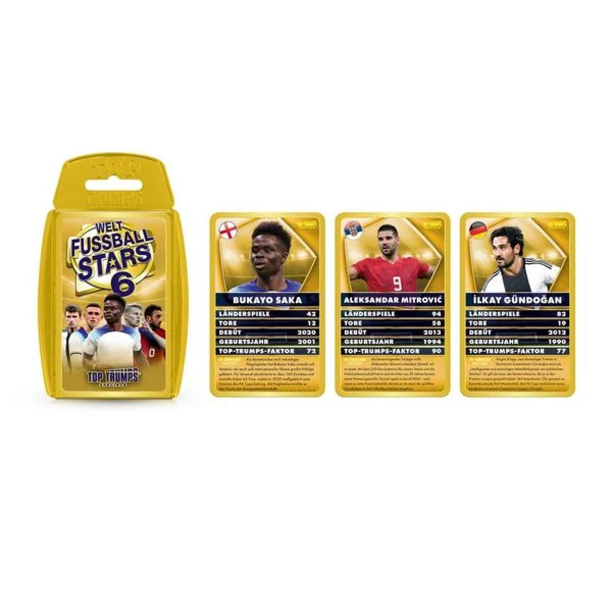 Top Trumps - Weltfußballstars 6 Kartenspiel Quartettspiel Fußball