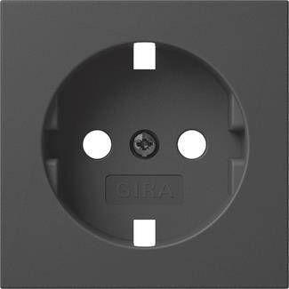 GIRA 4920005 Abdeckung SCHUKO-Steckdose System 55 Schwarz matt (lackiert) Install.Baumaterial