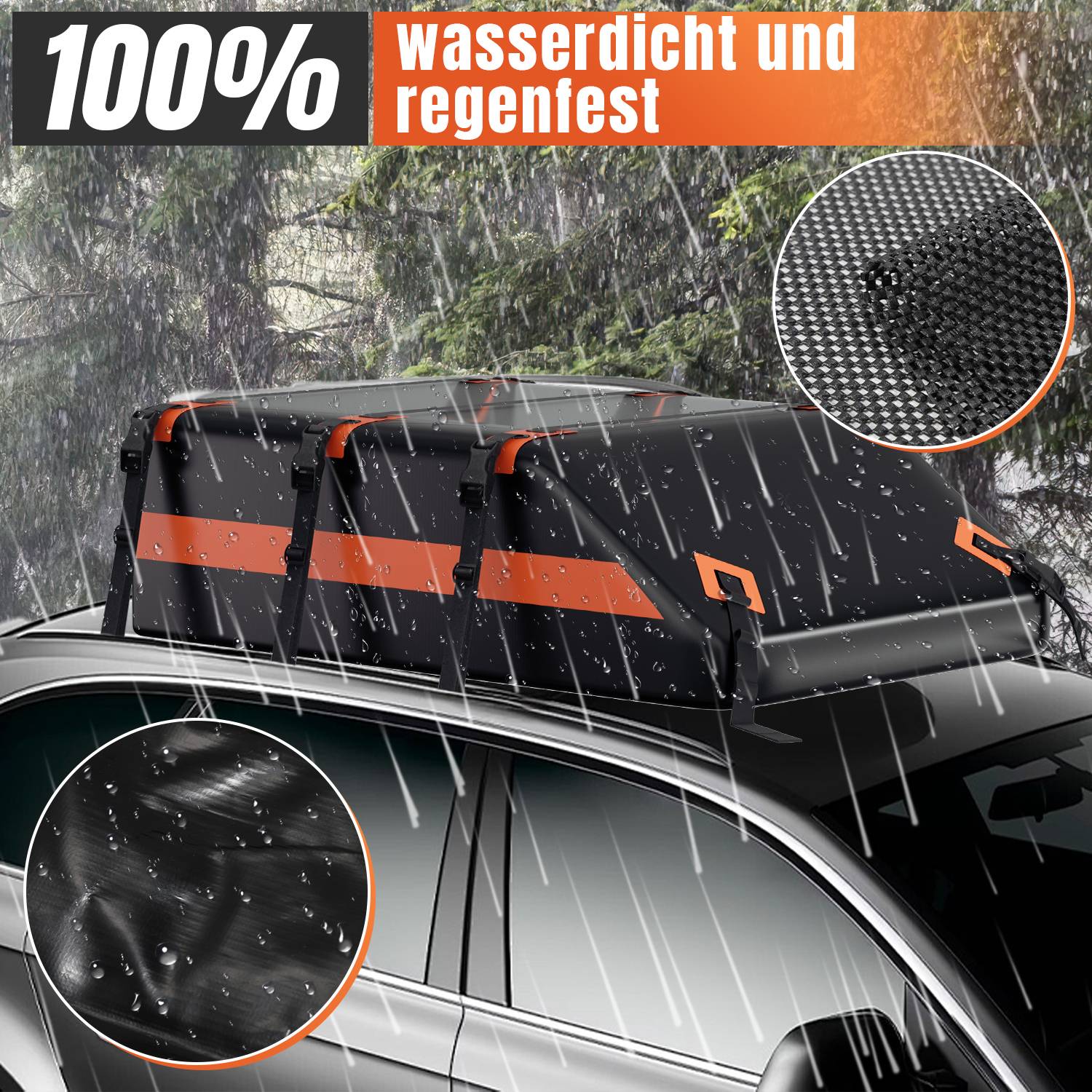 Dachbox Auto Dachbox 550L Dachkoffer Schwarz Gepäckbox Abschließbar Koffer