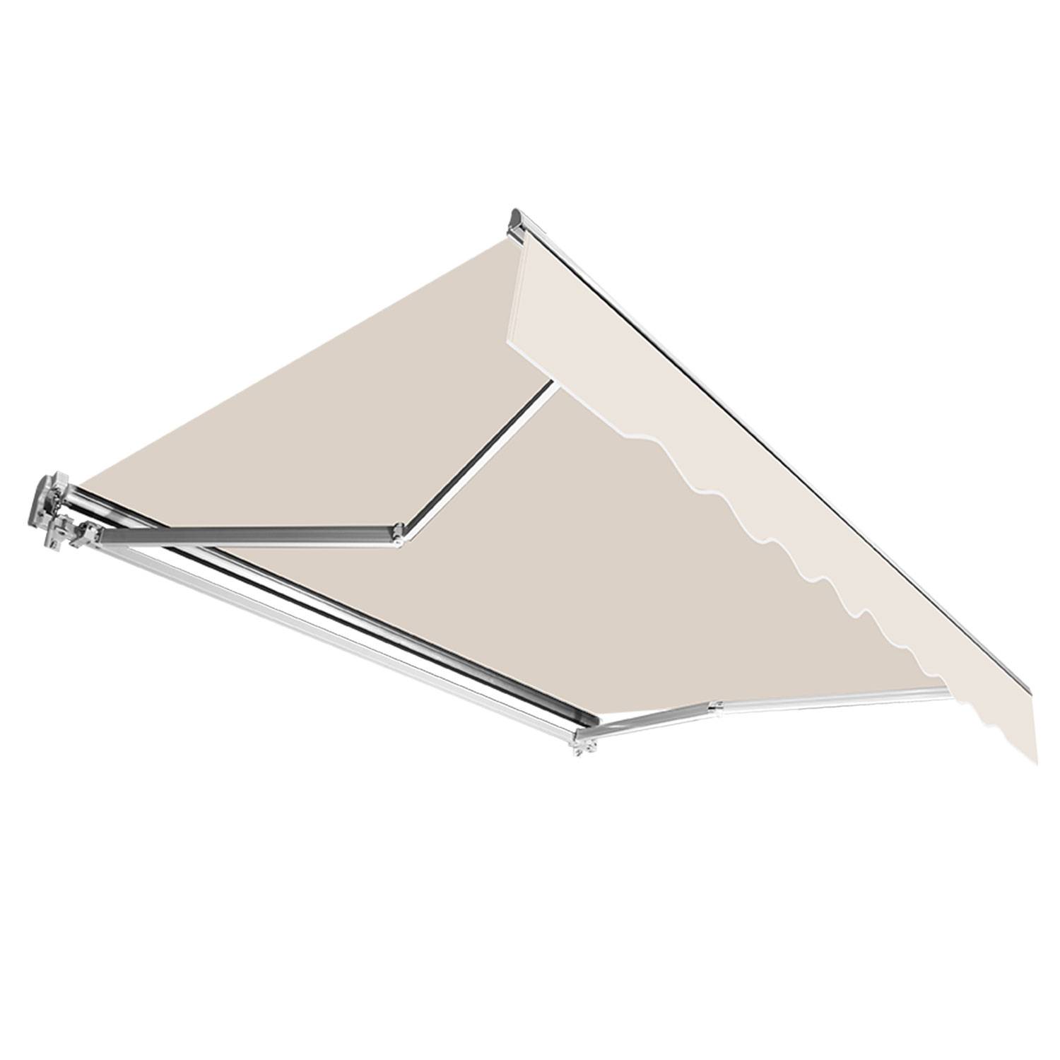 Gelenkarmmarkise PA Beschichtet UV-Schutz mit Handkurbel Markise Sonnenschutz Alu+Polyester für Terasse/Dach Beige 350x300cm