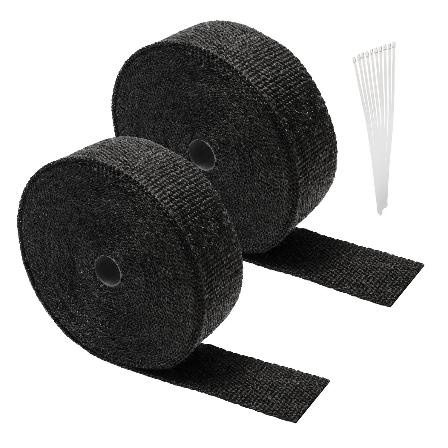 2x 10M Titan Hitzeschutzband Auspuffband Auspuff Band Krümmer Band mit 20 Metallkabelbinder für Auspuffanlagen, Isolierband Hitzeschutz