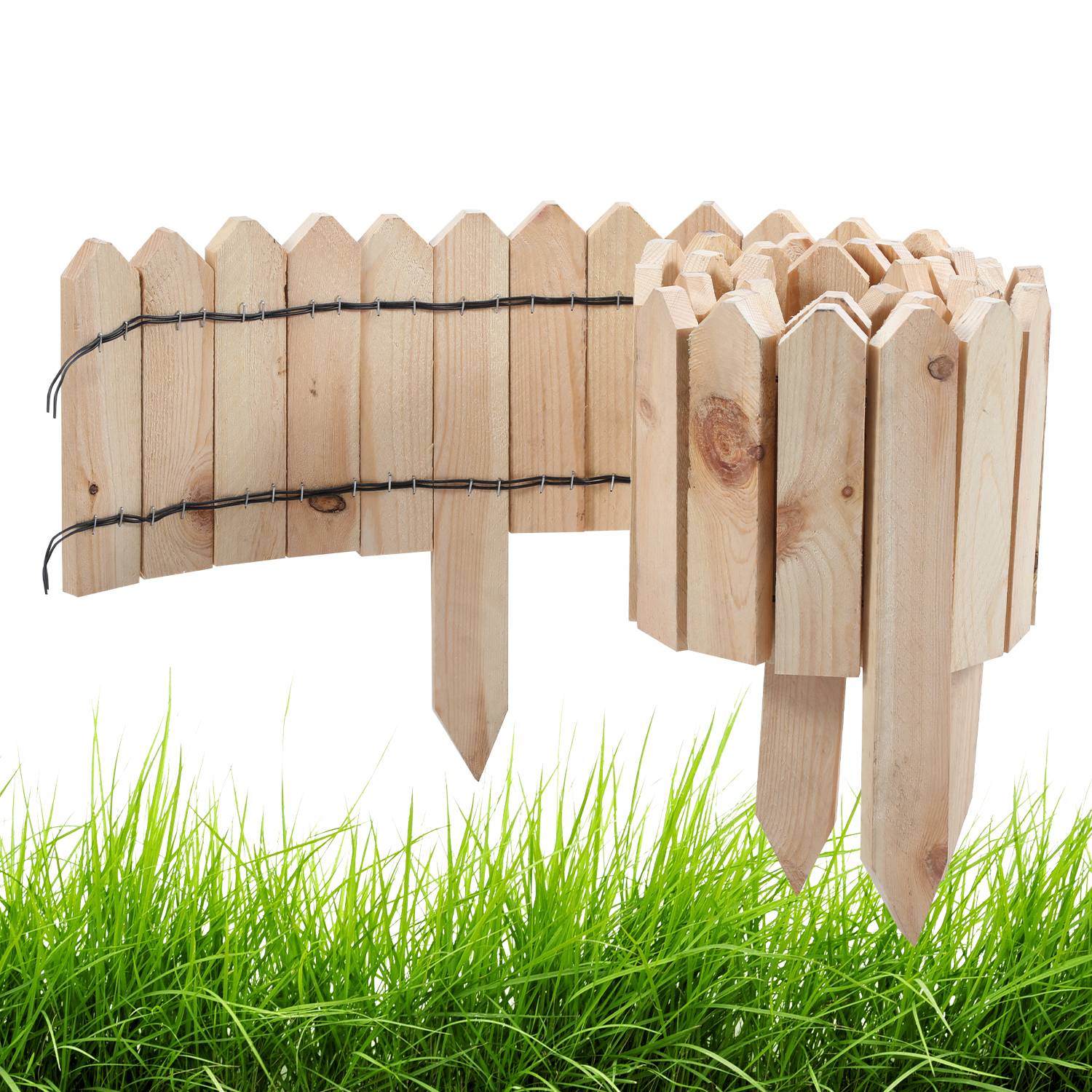 Rasenkante Holzvertäfelung Beeteinfassung Beetbegrenzung Rasenkanten rasenkante kunststoff für Garten,200*30*1.5cm Hellbraun