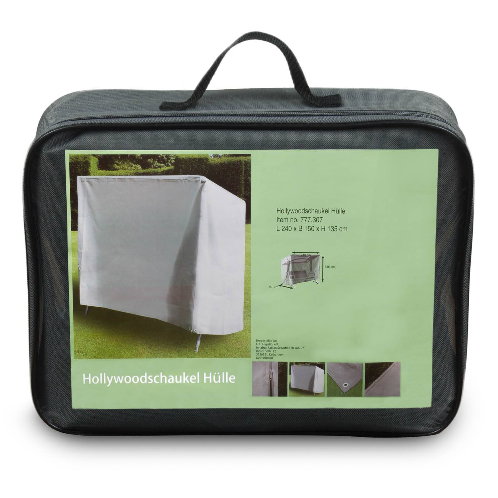 Hollywoodschaukel Schutzhülle, Wetterschutz, wasserdicht L 240 x B 150 x H 135cm