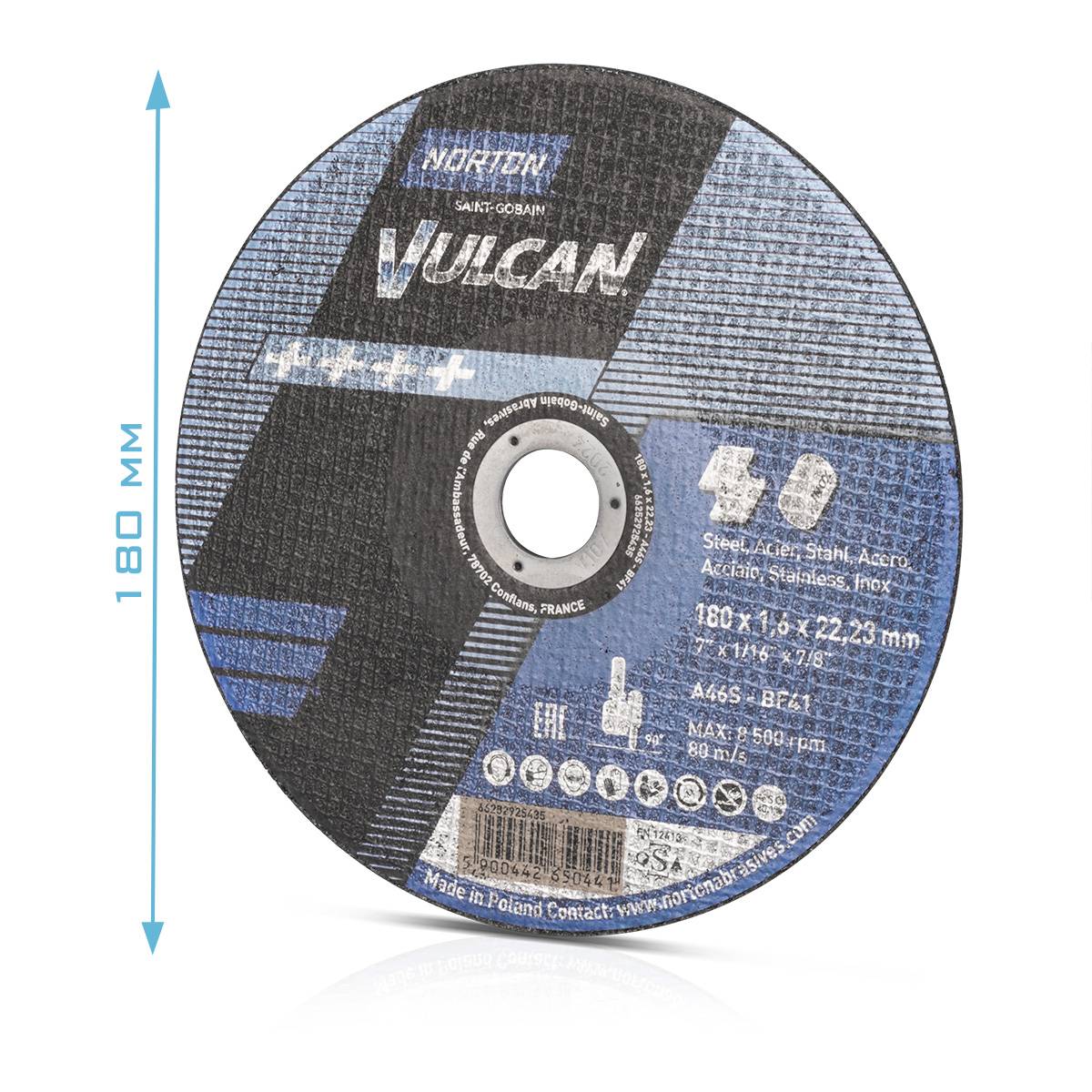 NORTON Trennscheibe 4er Set Sägeblatt 180 x 1,6 x 22,23 mm für Metalltrennsägen