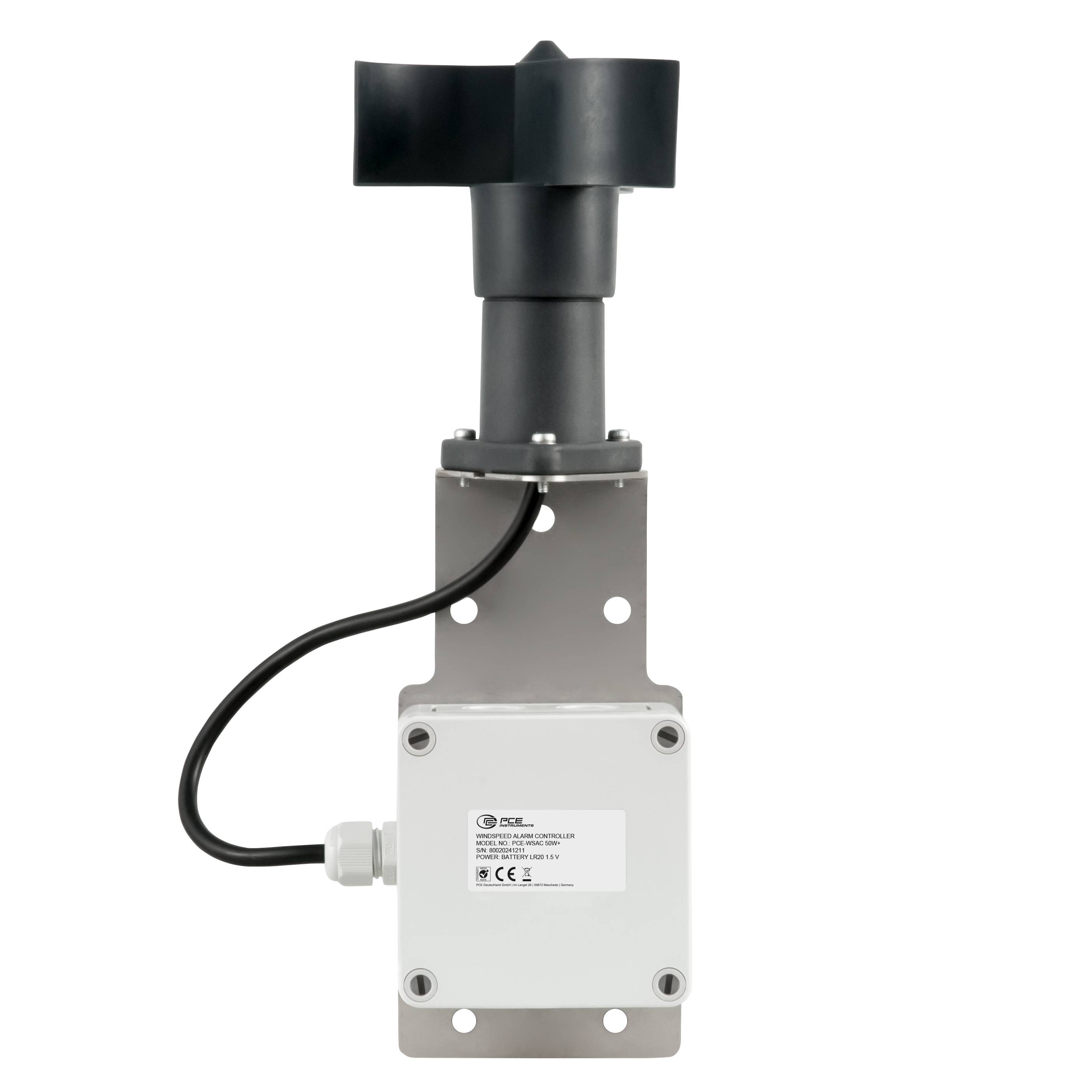 PCE Instruments Anemometer PCE-WSAC 50W+ 24 Messbereich 4..180 km/h |mph |m/s |24 V DC |Funkübertragung |Datenlogger
