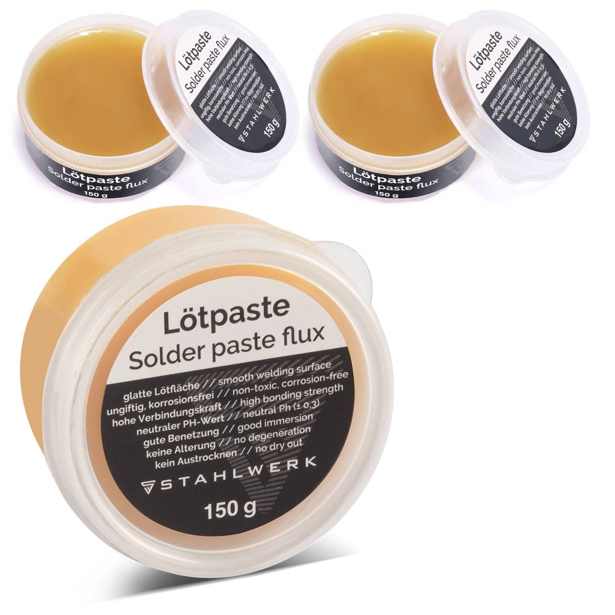 STAHLWERK 3 x Lötpaste 150g für professionelle und präzise Lötarbeiten