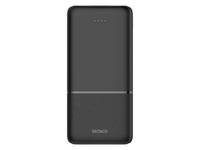 Schwarze tragbare Powerbank mit Anzeigelichtern und 