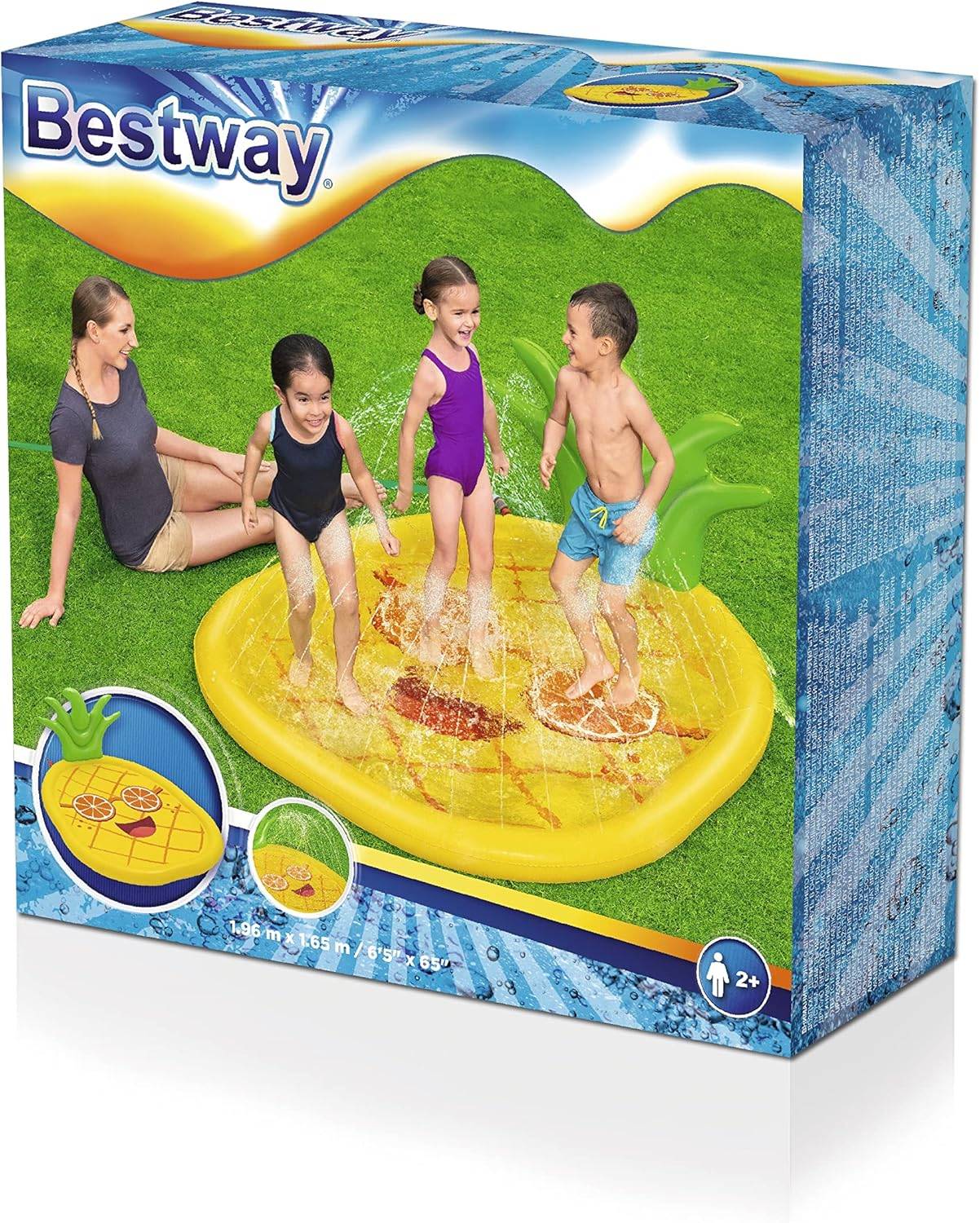 Bestway - Wassermatte - Sunny Pineapple (196x165cm) Wasserspaß Wassersprinkler