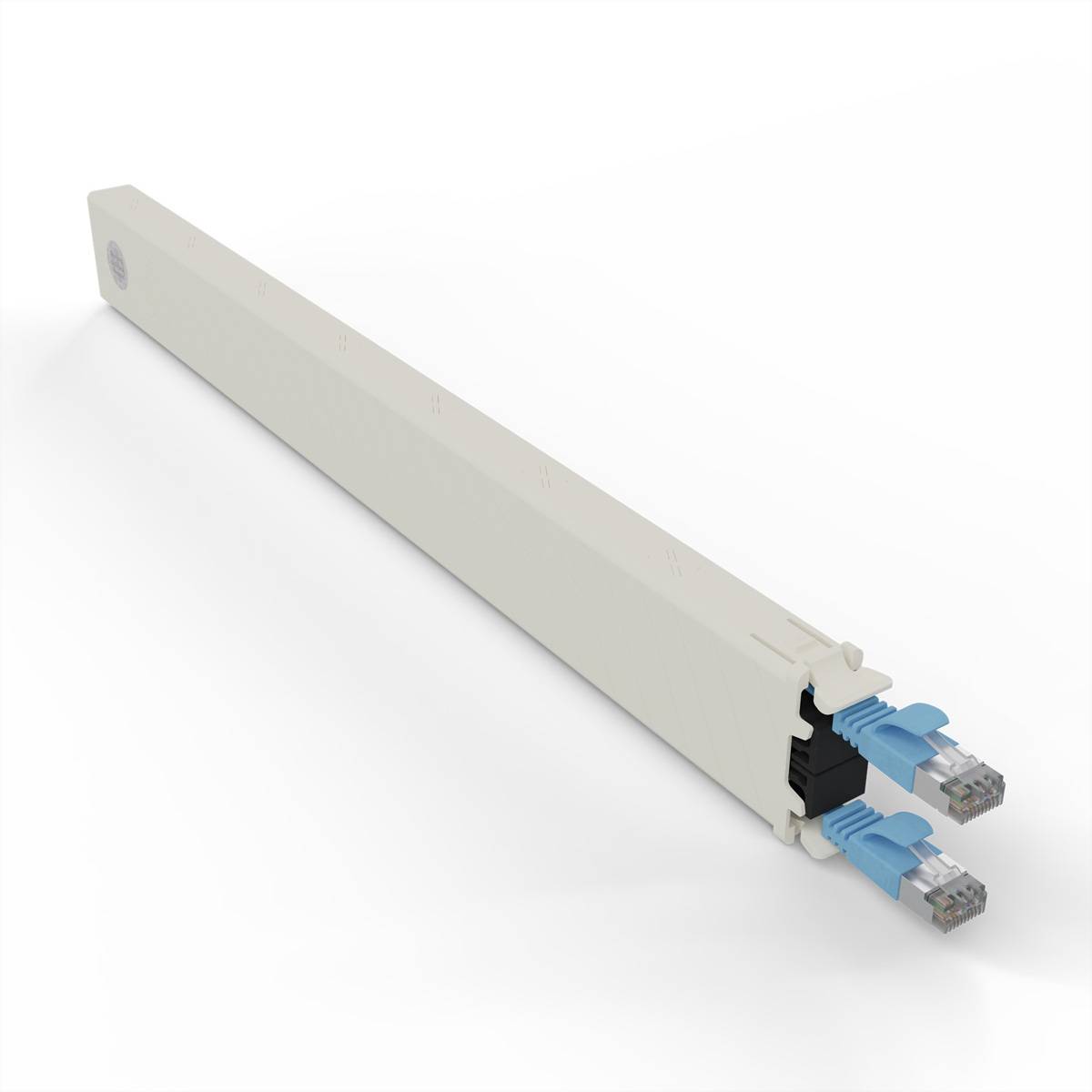 patchbox.one Kassette 8RU STP blau Cat.6a 0,8m