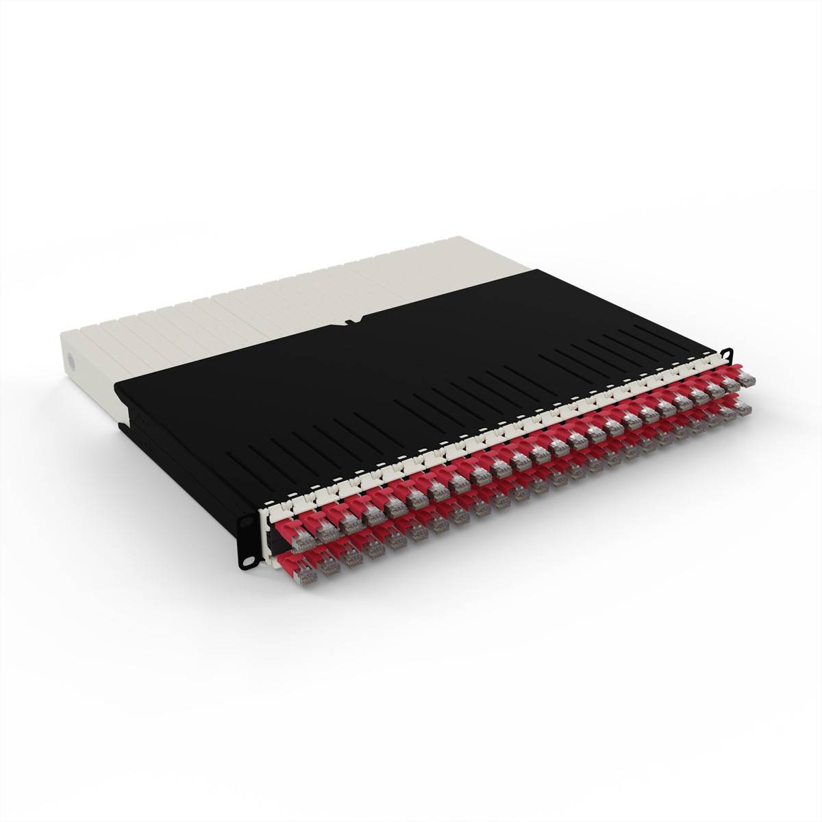 patchbox.one 8RU STP rot Cat.6a 0,8m