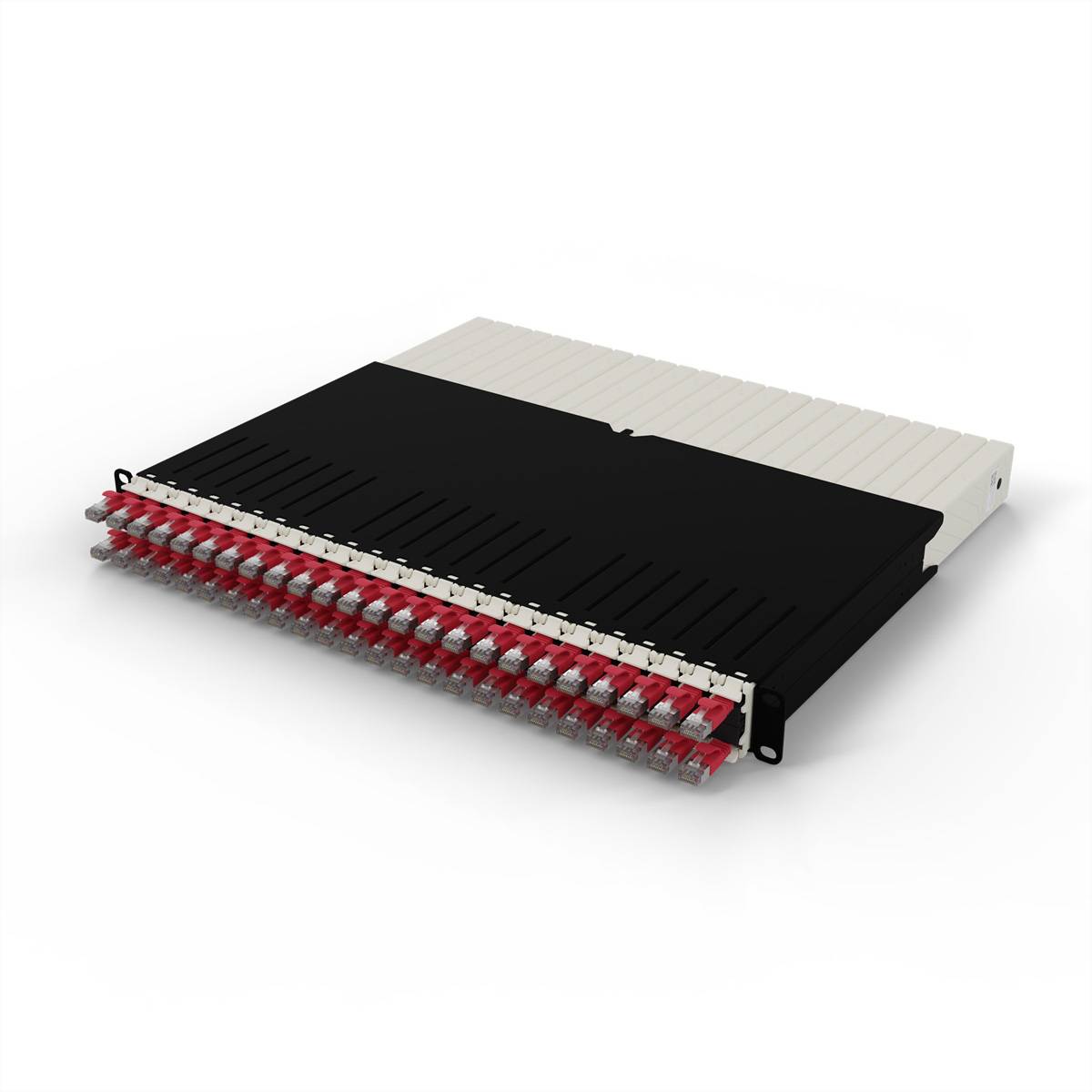 patchbox.one 8RU STP rot Cat.6a 0,8m