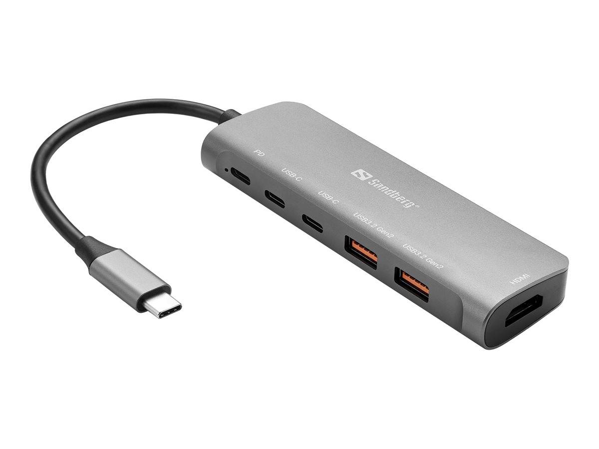 SANDBERG USB-C Dock HDMI + 2xUSB-A + 2xUSB-C + PD100W