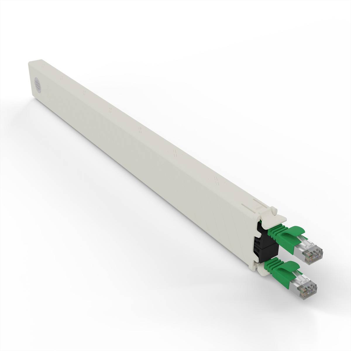 patchbox.one Kassette 8RU STP grün Cat.6a 0,8m