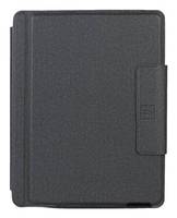 Ein geschlossenes dunkelgraues Tablet- oder E-Reader-Schutzetui mit einem einfachen Magnetverschluss auf der rechten Seite.