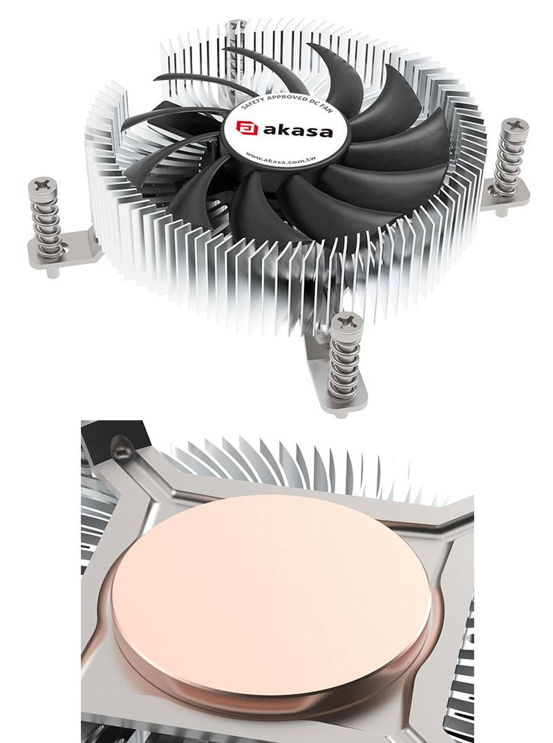 AKASA Low Profile Kühlkörper/Lüfter f. Intel Sockel LGA1700/1851, 65W TDP (AK-CC6610EP01)