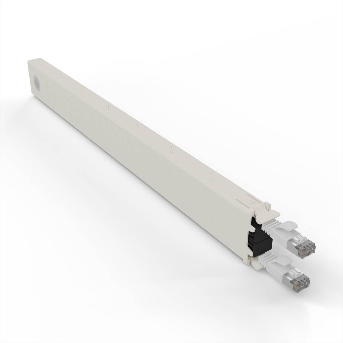 patchbox.one Kassette 8RU STP weiß Cat.6a 0,8m