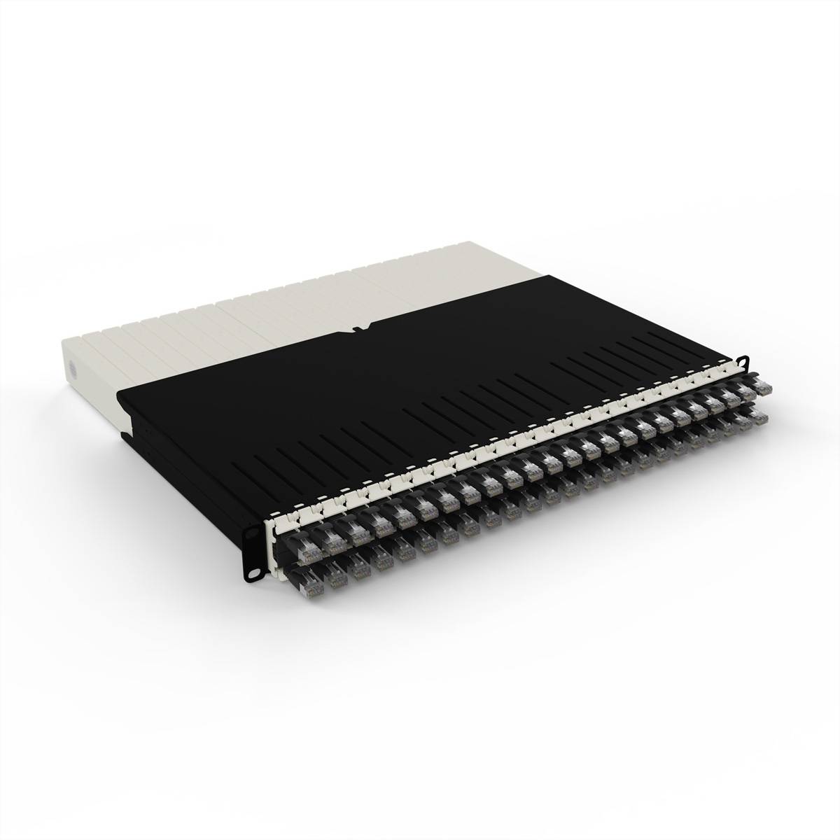 patchbox.one 8RU STP schwarz Cat.6a 0,8m