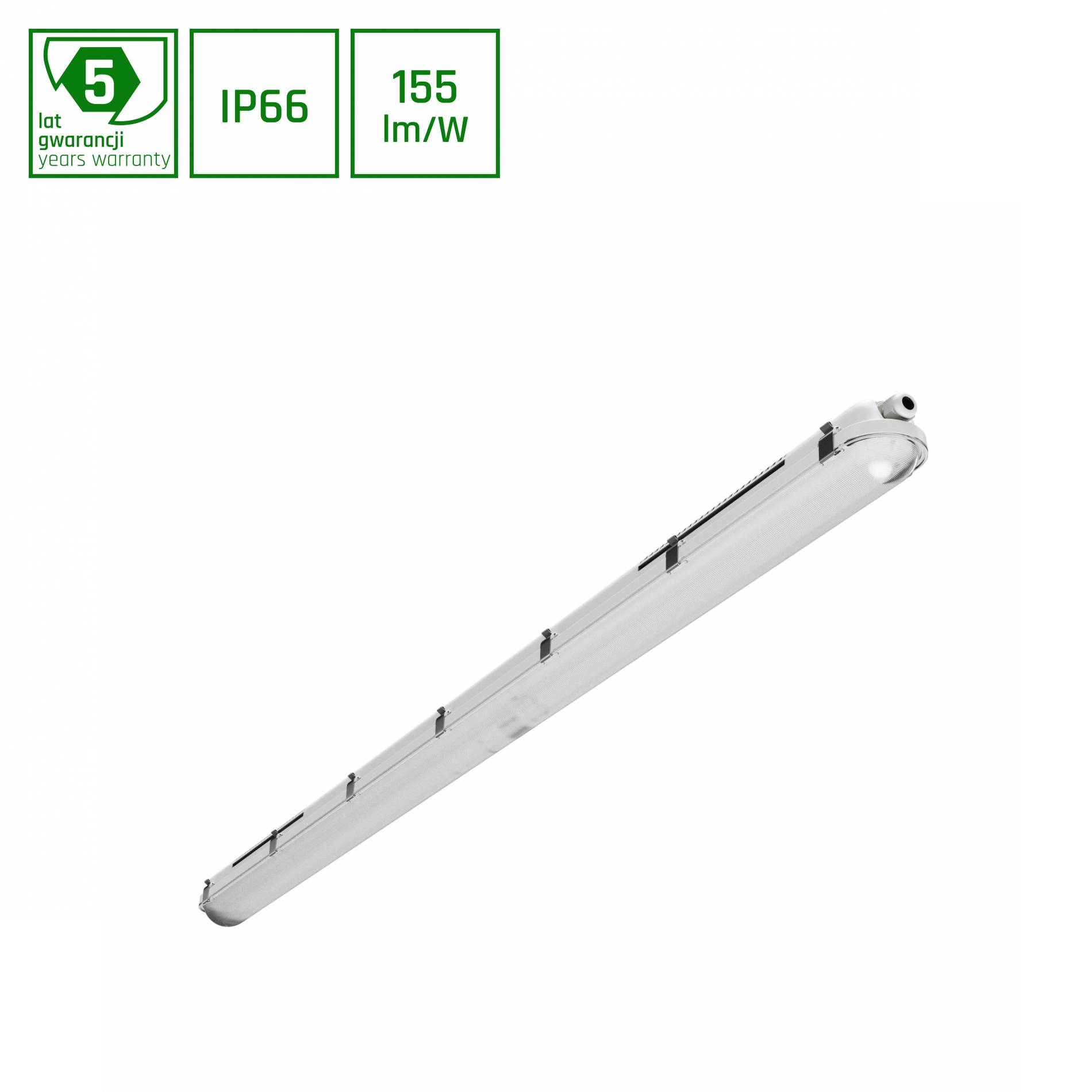 Spectrum LED LIMEA GIGANT PRO 40-85W 150cm Feuchtraumleuchte 13200lm Wannenleuchte IP66 grau IK10 Neutralweiß 4000K