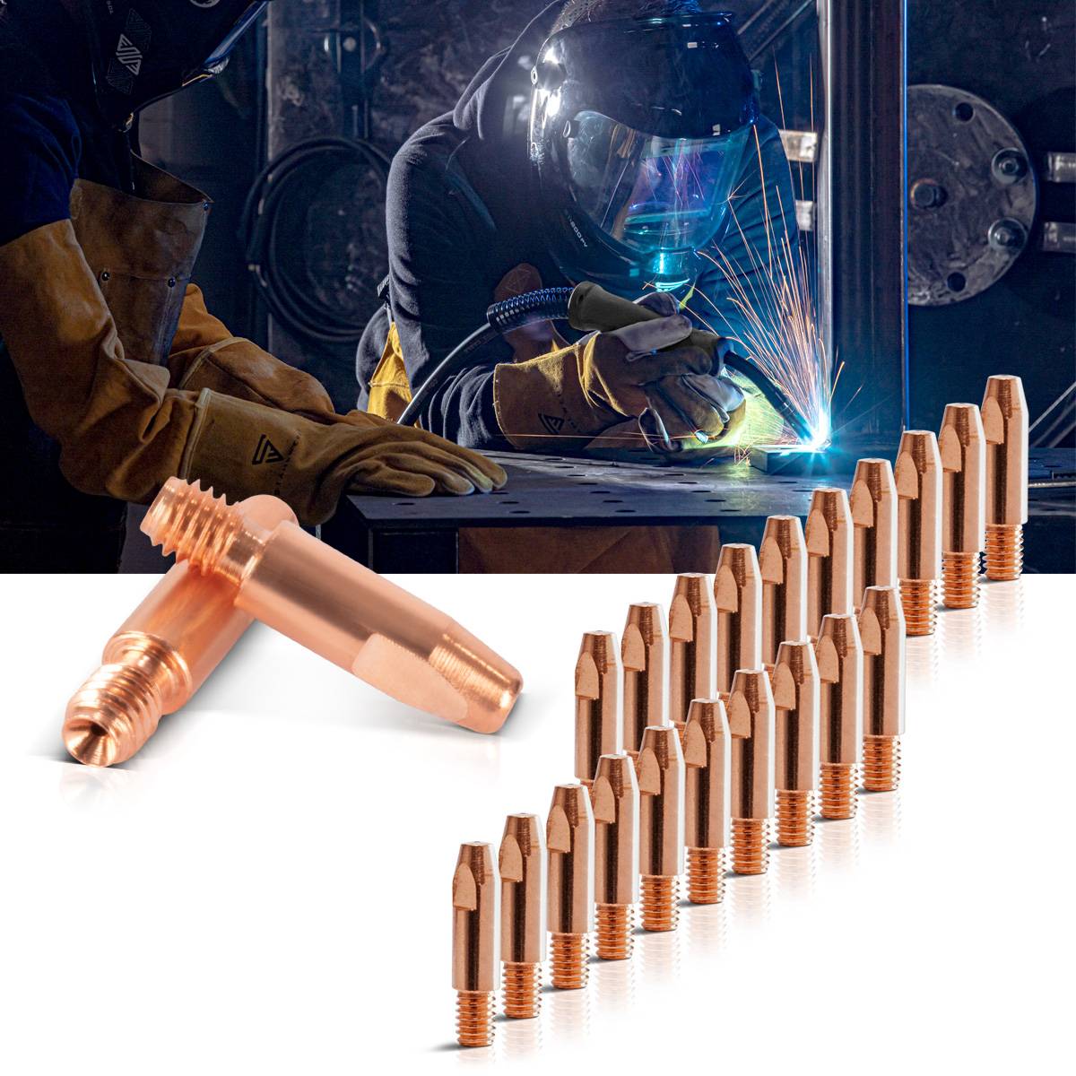 STAHLWERK 2 x Stromdüsen AK25 MB25 Kontaktdüsen M6x28 0,9 mm MIG MAG