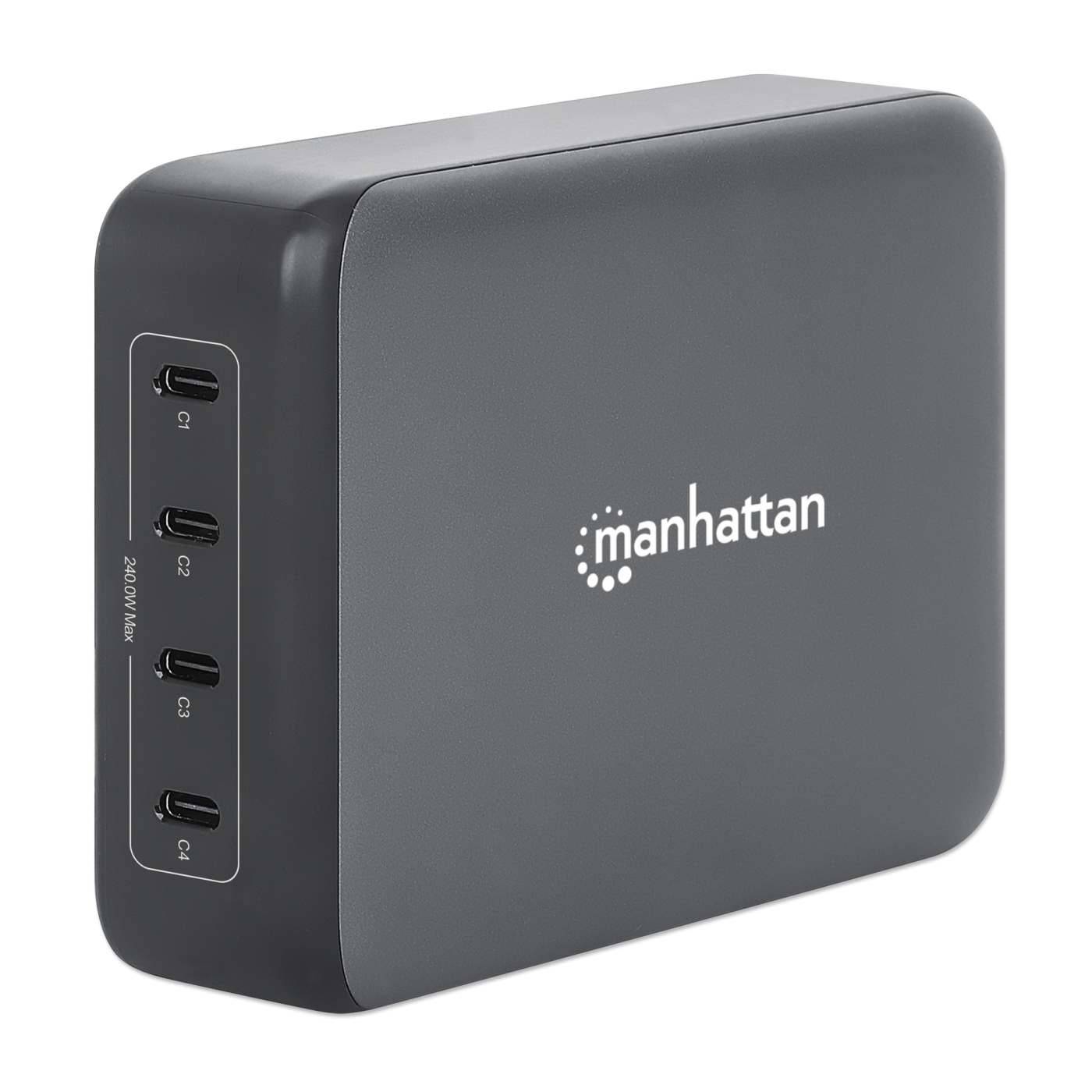 MANHATTAN 4-Port GaN USB Power Delivery-Ladestation 240W