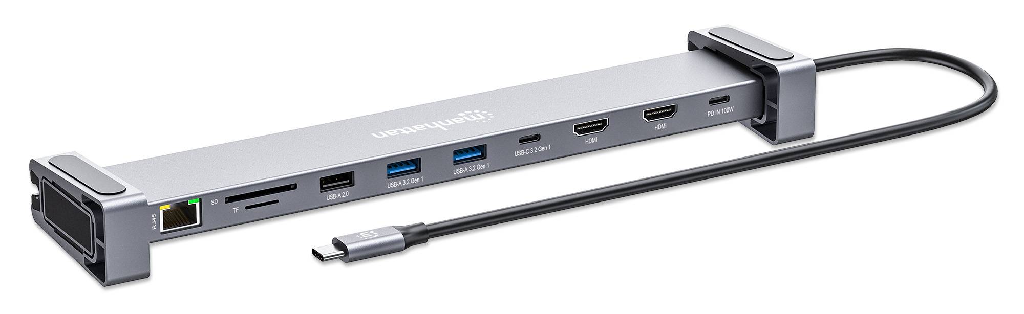 Manhattan 10-in-1 - Dockingstation - USB-C 3.2 Gen 1