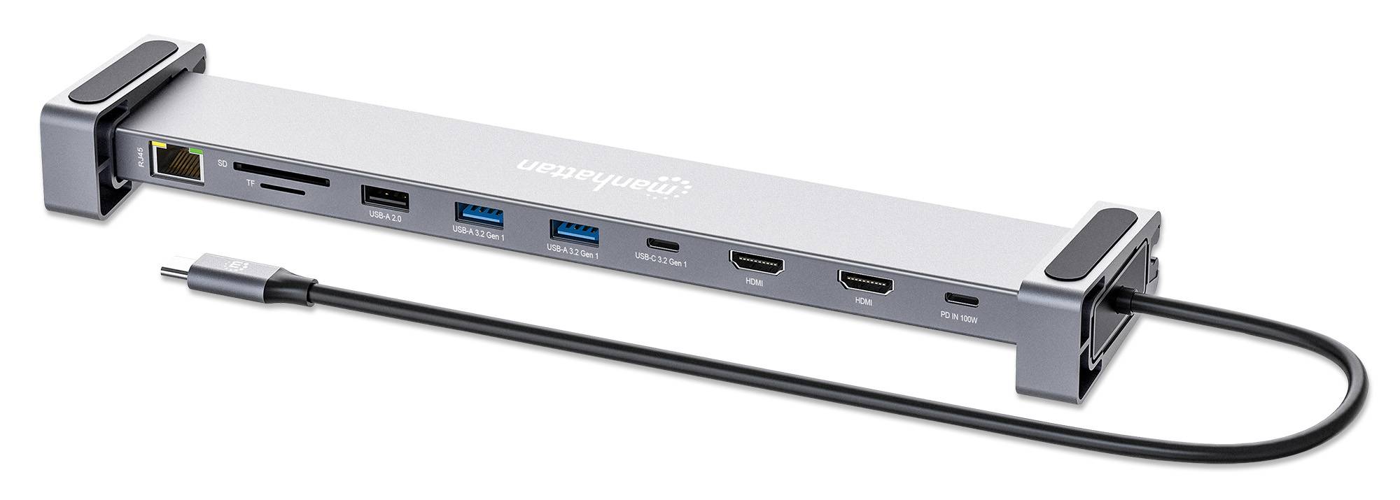 Manhattan 10-in-1 - Dockingstation - USB-C 3.2 Gen 1