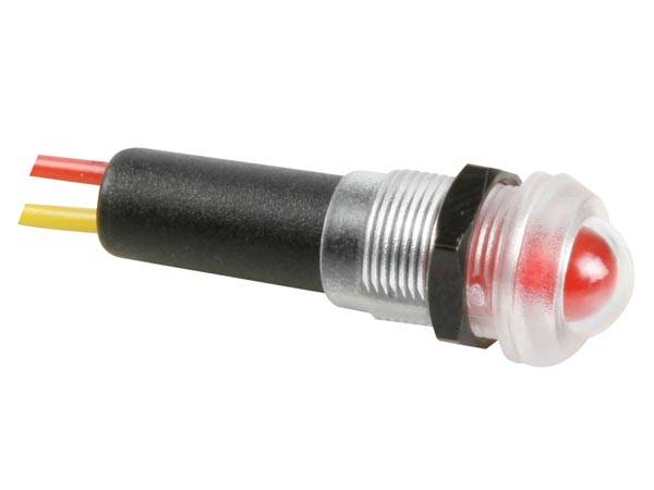 BLINKENDE WASSERDICHTE LED-SIGNALLEUCHTE 12 V ROT - SCHWARZES GEHÄUSE