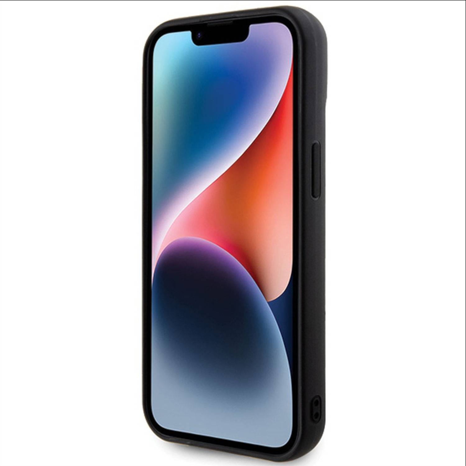 Guess Apple iPhone 15 Schutzhülle Case Cover Etuis Quilted Metal Logo Schwarz