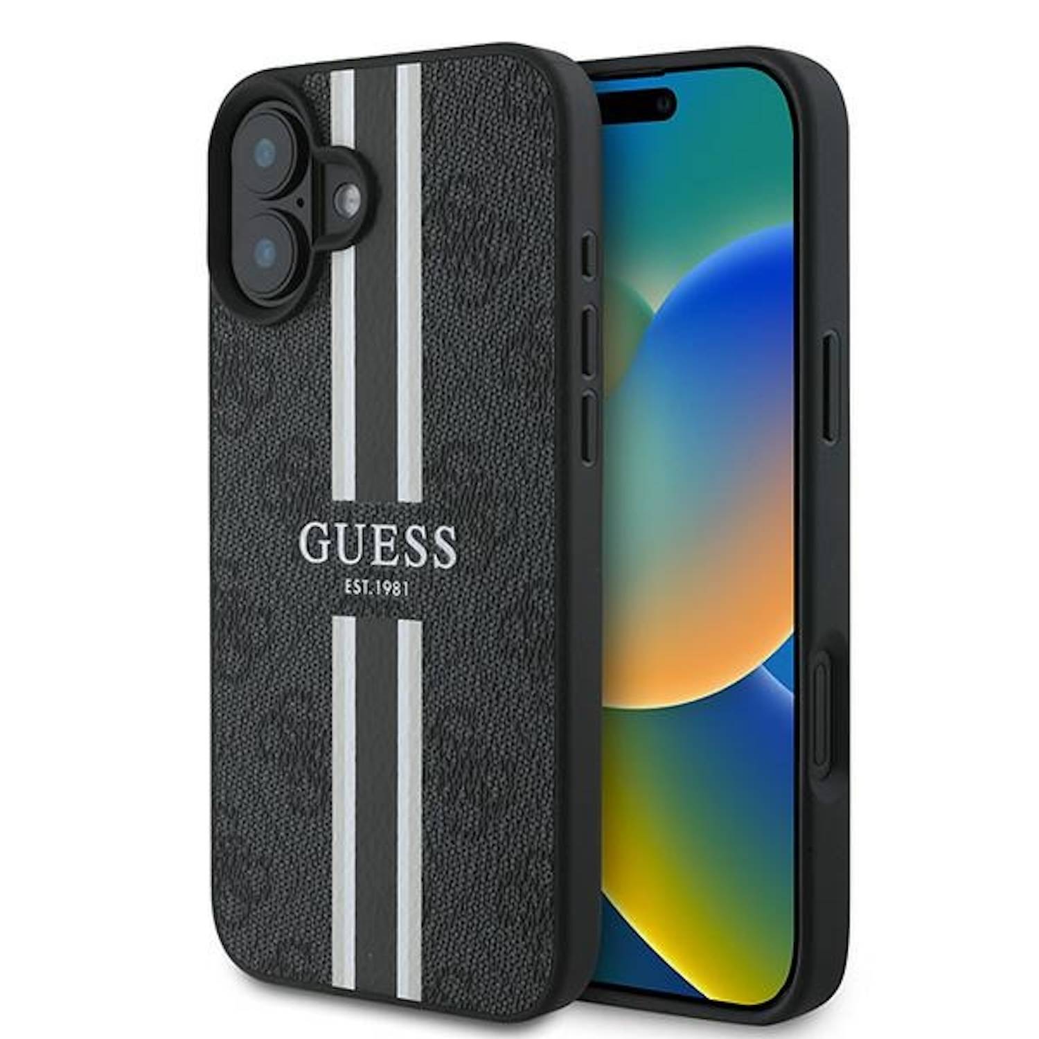 GUESS Apple iPhone 16 Plus Hardcase Hülle 4G Streifen Design MagSafe