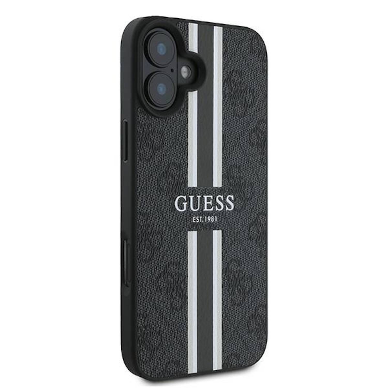 GUESS Apple iPhone 16 Plus Hardcase Hülle 4G Streifen Design MagSafe