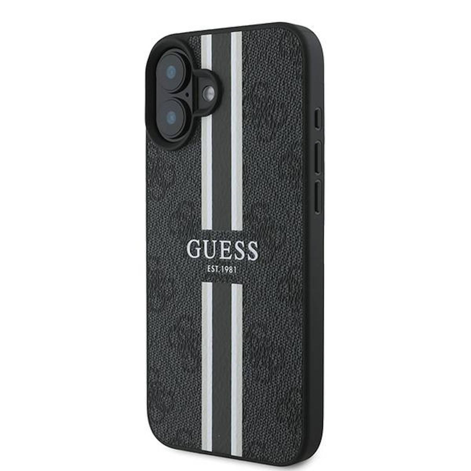 GUESS Apple iPhone 16 Plus Hardcase Hülle 4G Streifen Design MagSafe