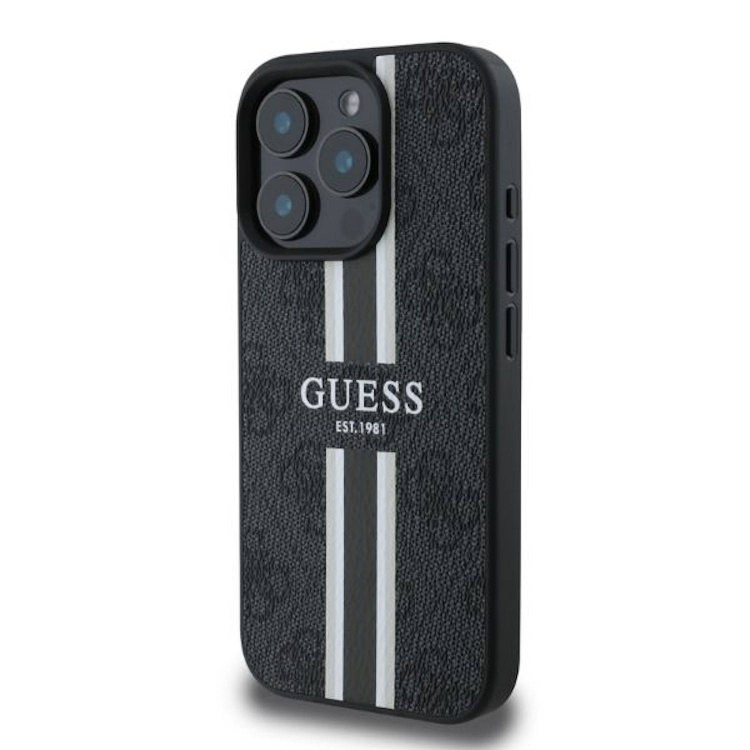 GUESS Apple iPhone 16 Pro Hardcase Hülle 4G Streifen Design MagSafe