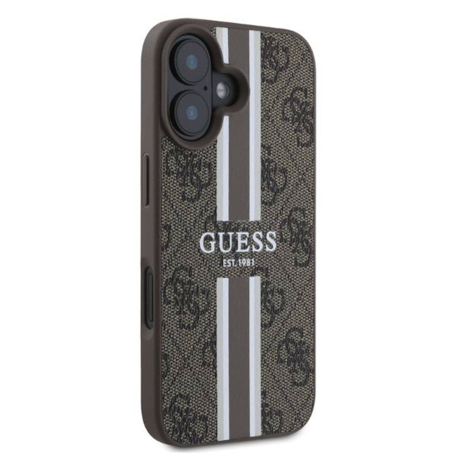 GUESS Apple iPhone 16 Hardcase Hülle 4G Streifen Design MagSafe