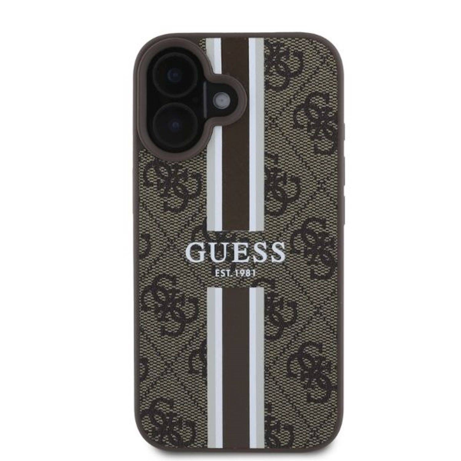 GUESS Apple iPhone 16 Plus Hardcase Hülle 4G Streifen Design MagSafe