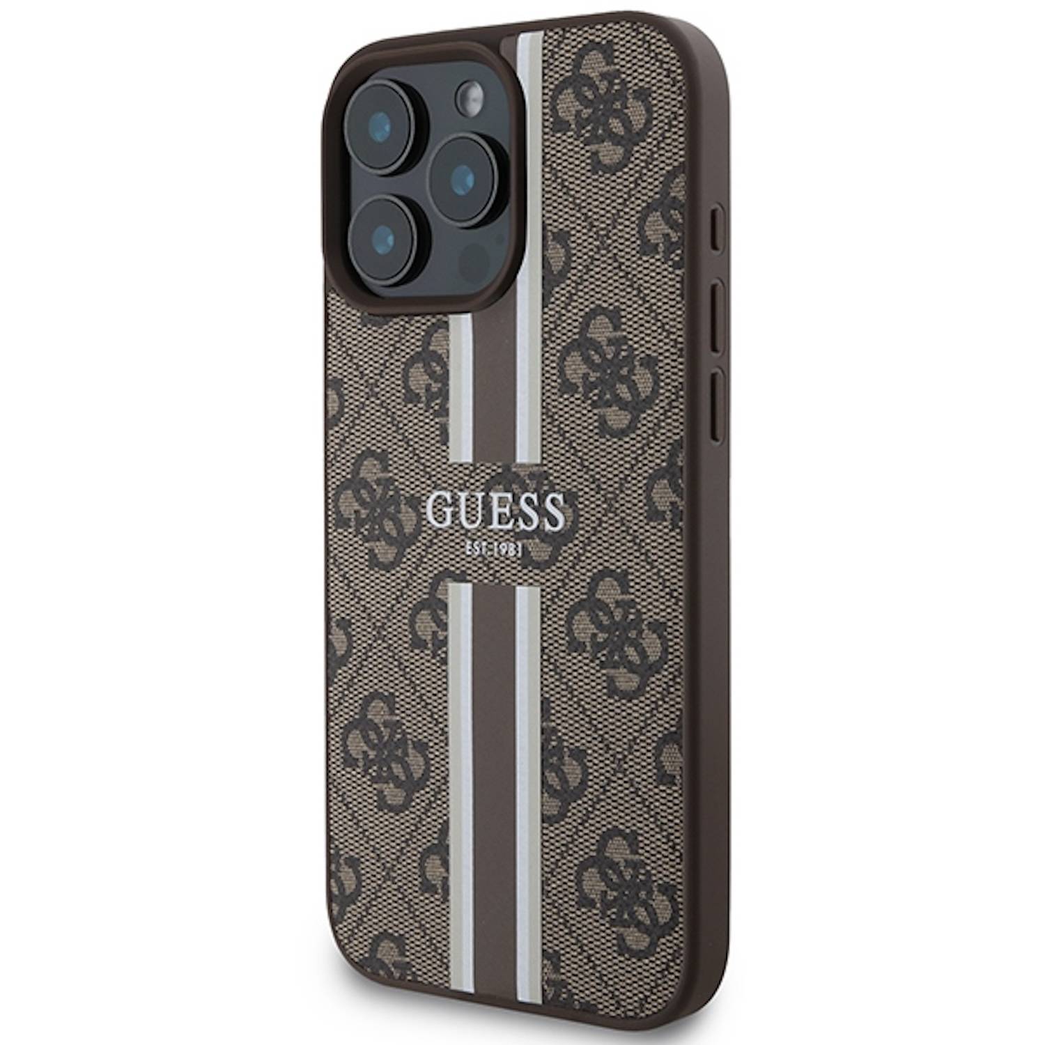 GUESS Apple iPhone 16 Pro Max Hardcase Hülle 4G Streifen Design MagSafe