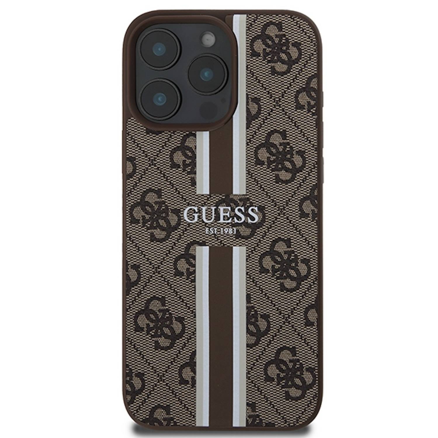 GUESS Apple iPhone 16 Pro Max Hardcase Hülle 4G Streifen Design MagSafe