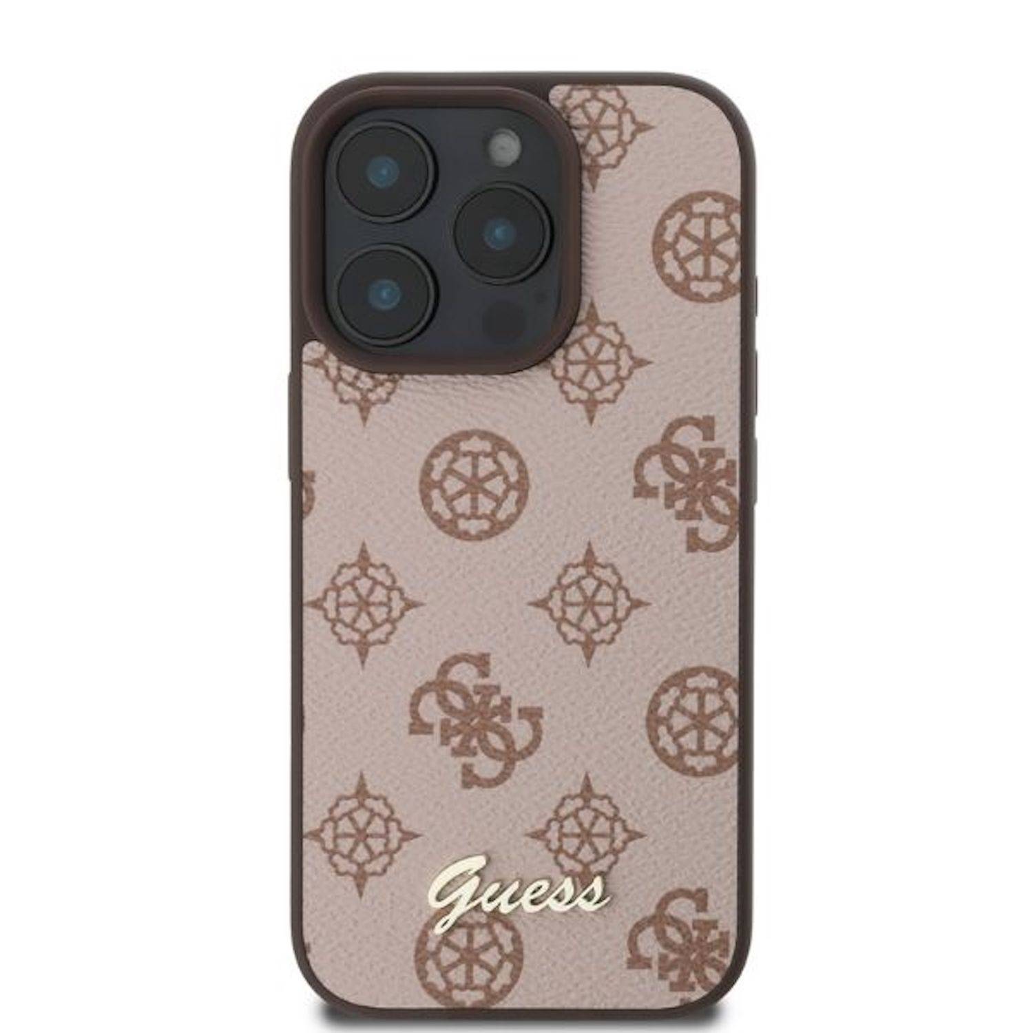GUESS Apple iPhone 16 Pro Hardcase Peony Script Design MagSafe Braun
