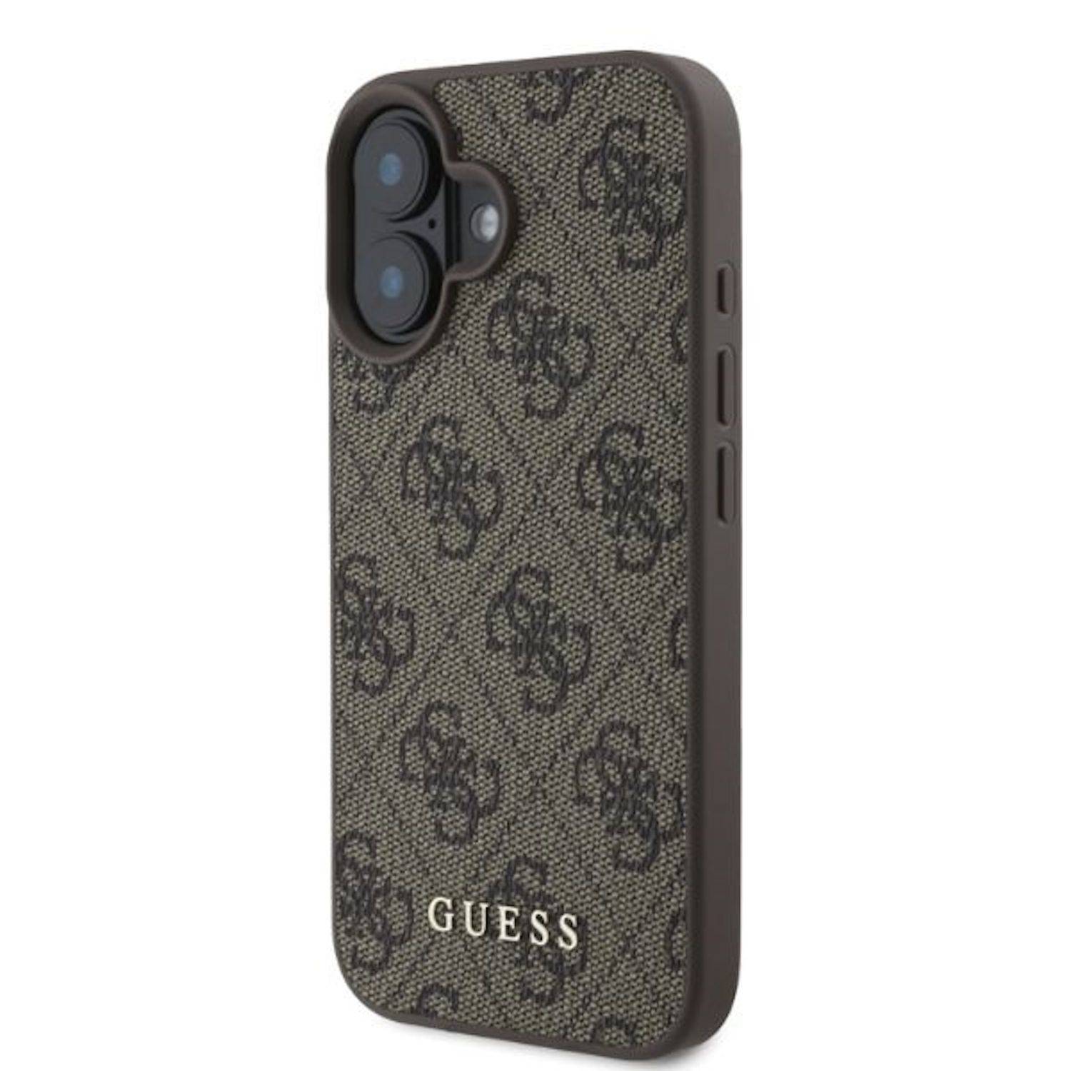 GUESS Apple iPhone 16 Hardcase 4G Classic Design Schutz Hülle Braun