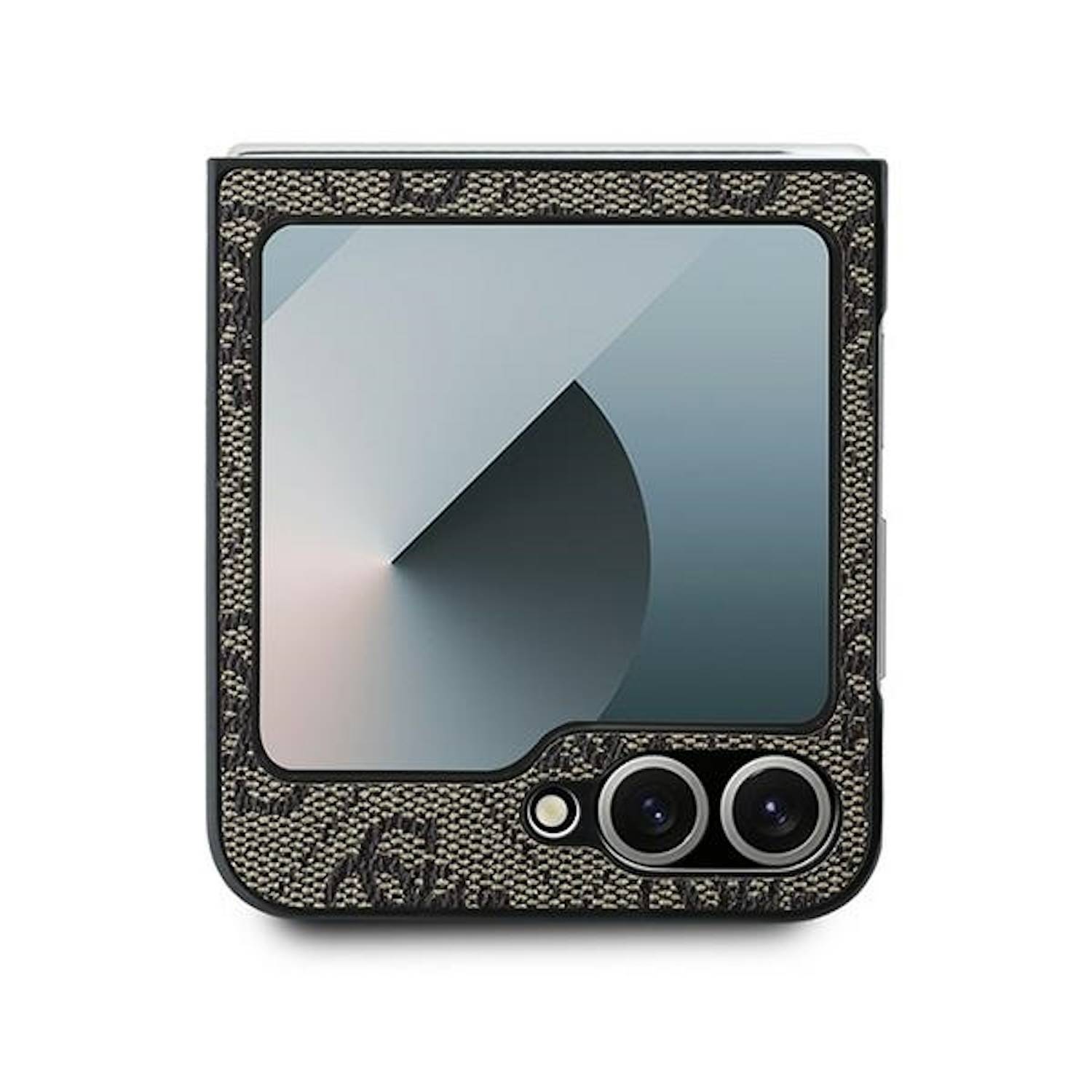 GUESS Samsung Galaxy Z Flip6 Hülle hochwertiges Leder 4G Metal Logo Design Braun