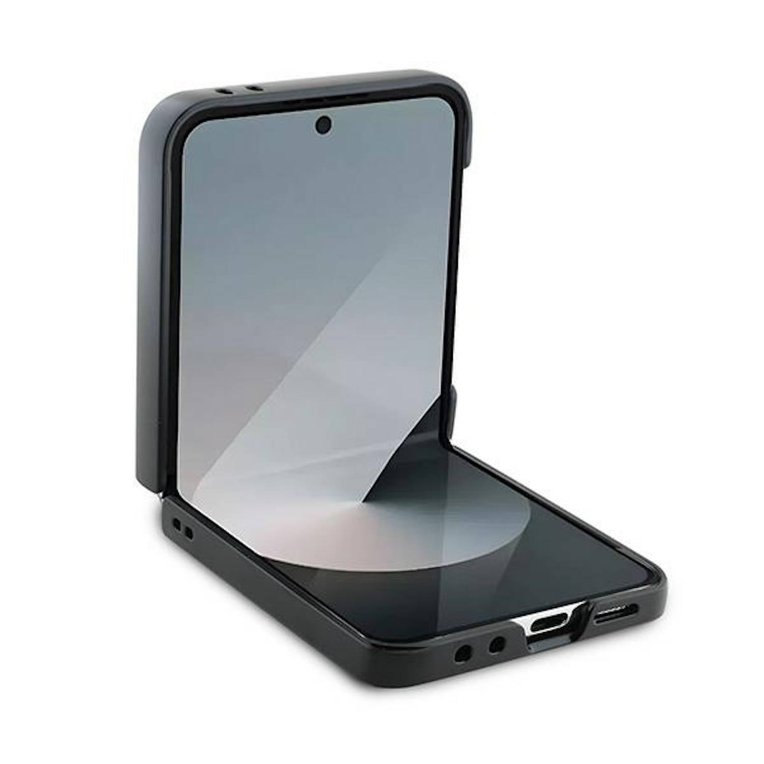 GUESS Samsung Galaxy Z Flip6 Hülle hochwertiges Leder 4G Metal Logo Design Braun