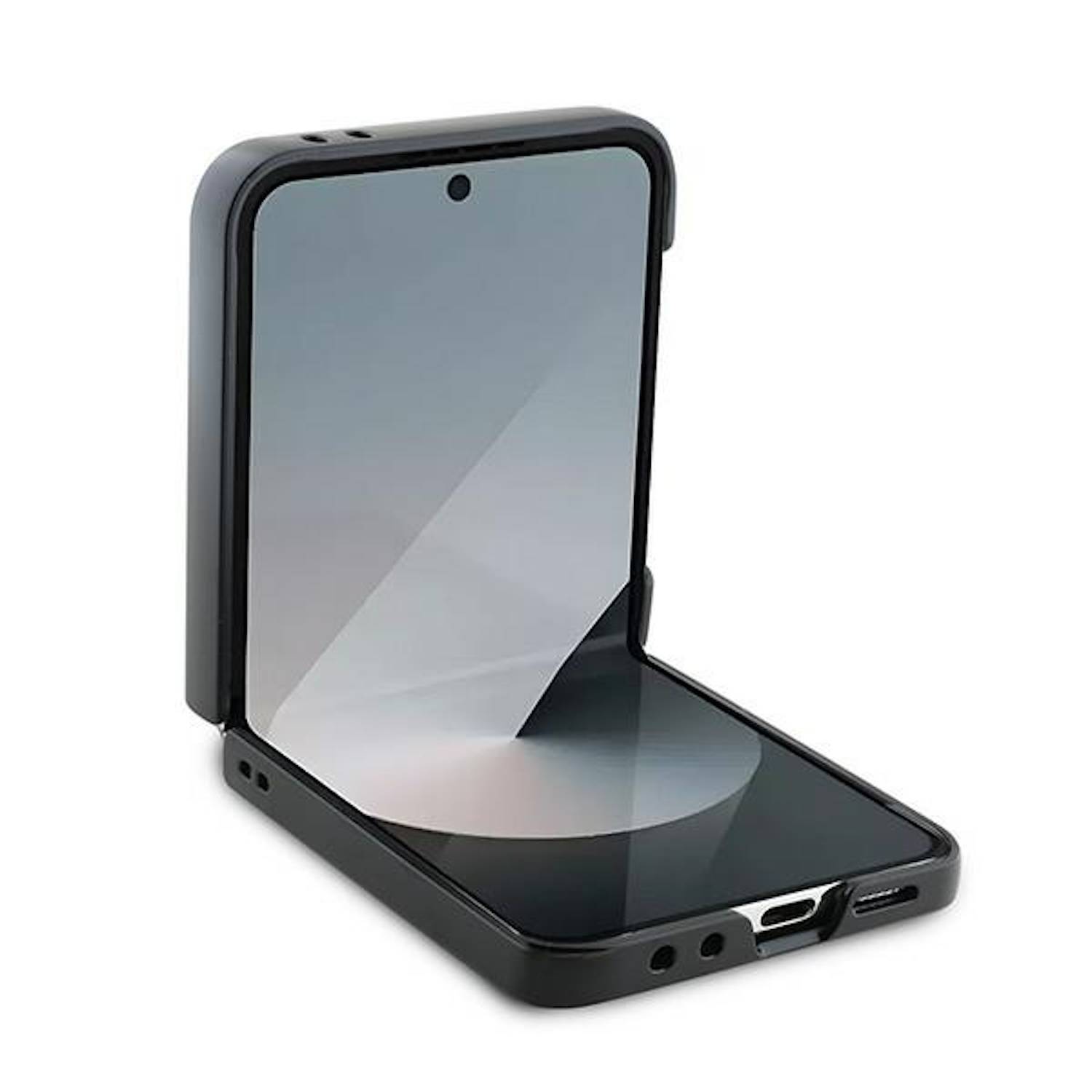 GUESS Samsung Galaxy Z Flip6 Hülle hochwertiges Leder 4G Metal Logo Design Rosa