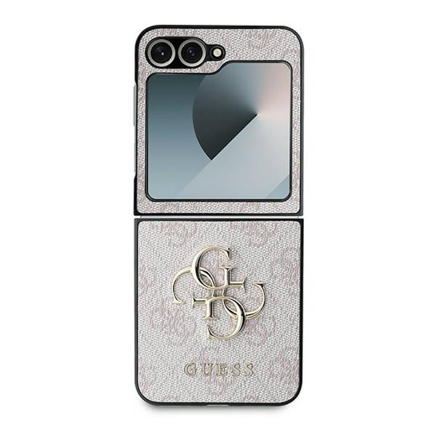 GUESS Samsung Galaxy Z Flip6 Hülle hochwertiges Leder 4G Metal Logo Design Rosa