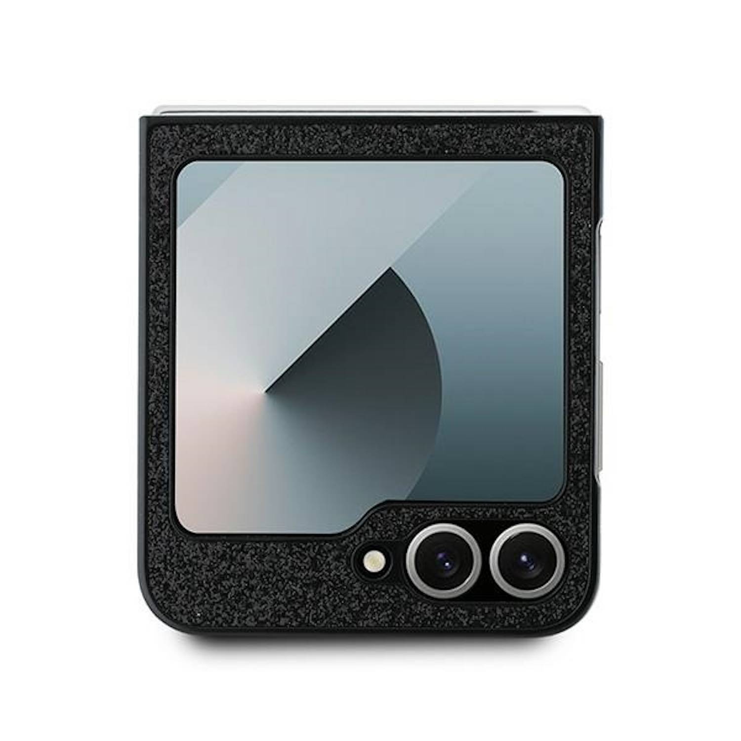 GUESS Samsung Galaxy Z Flip6 Hülle hochwertiges 4G Glitzerschrift Design Schwarz