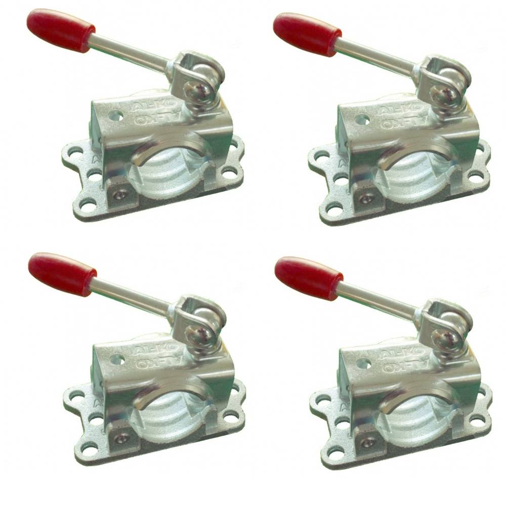 4 x ALKO Klemmhalter Ø 48 mm Guß mit Kipphebel Klemmschelle für Stützrad / Stützen
