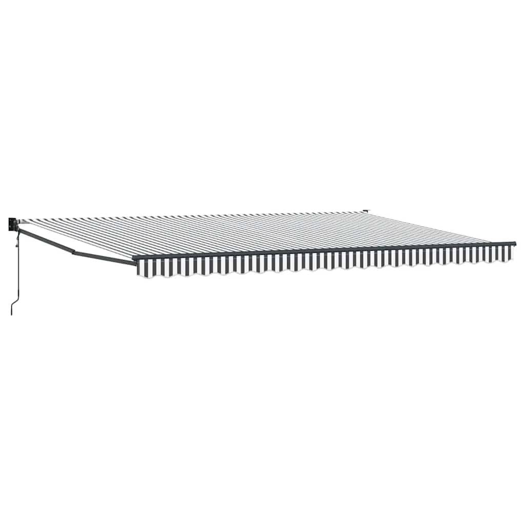 vidaXL Markise Einziehbar Anthrazit und Weiß 5x3 m Stoff und Aluminium