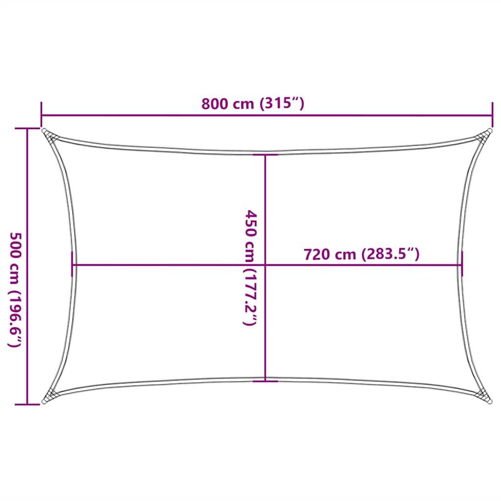 vidaXL Sonnensegel 160 g/m² Rot 5x8 m HDPE