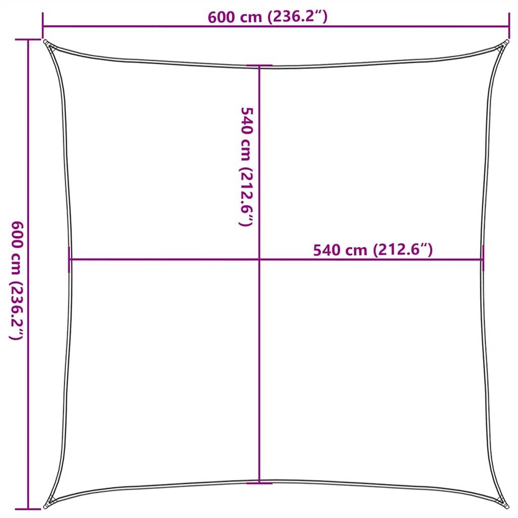 vidaXL Sonnensegel 160 g/m² Quadratisch Gelb 6x6 m HDPE