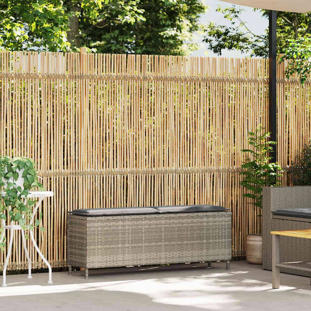 vidaXL Gartenbank mit Kissen Hellgrau 110x30x40,5 cm Poly Rattan