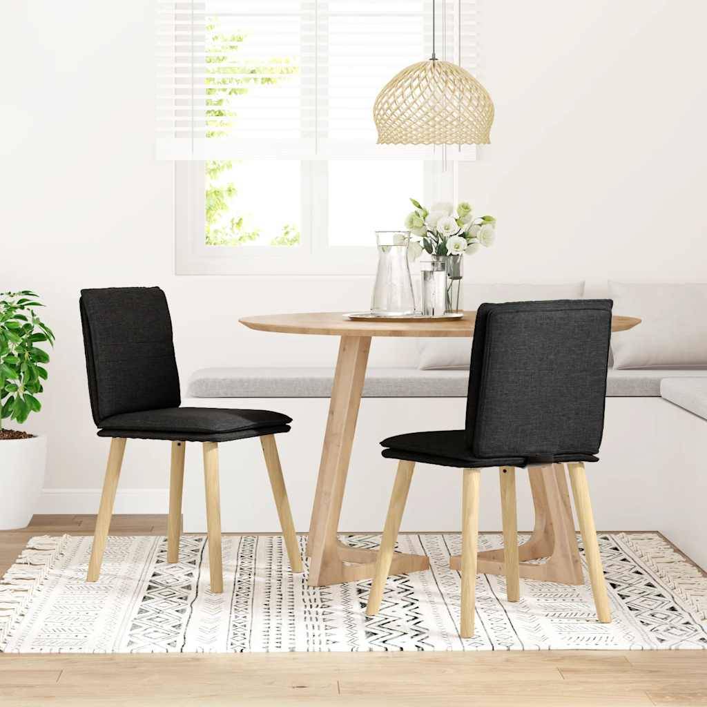 vidaXL Esszimmerstühle 2 Stk. Schwarz Stoff