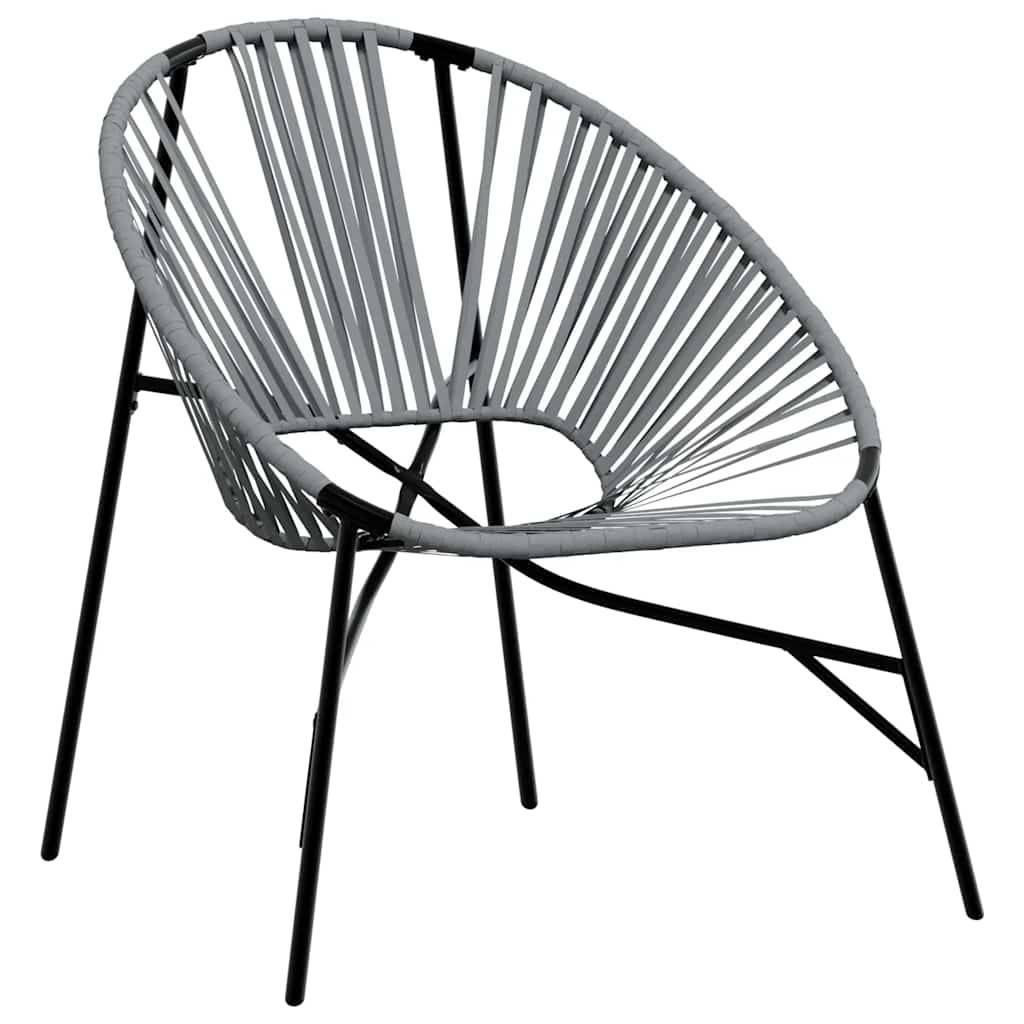 vidaXL Gartenstuhl in Ei-Form Schwarz und Hellgrau Poly Rattan